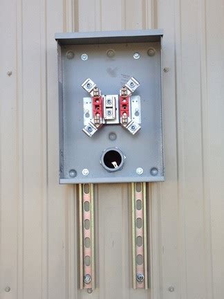 mounting breaker box in metal building|metal building meter base installation.